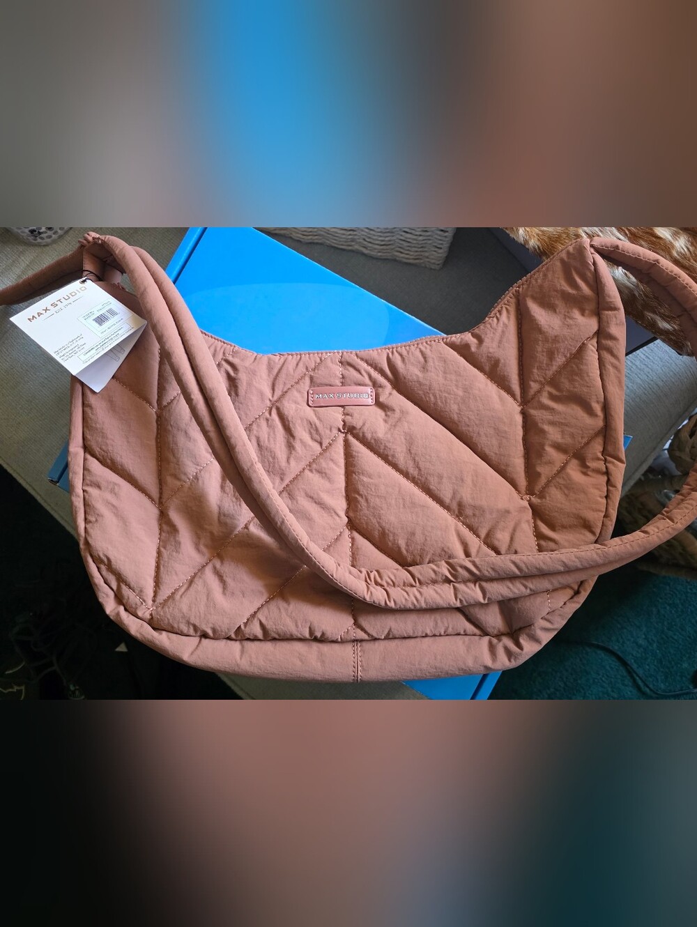 Max Studio Quilted Blush Pink Puffer Jacket